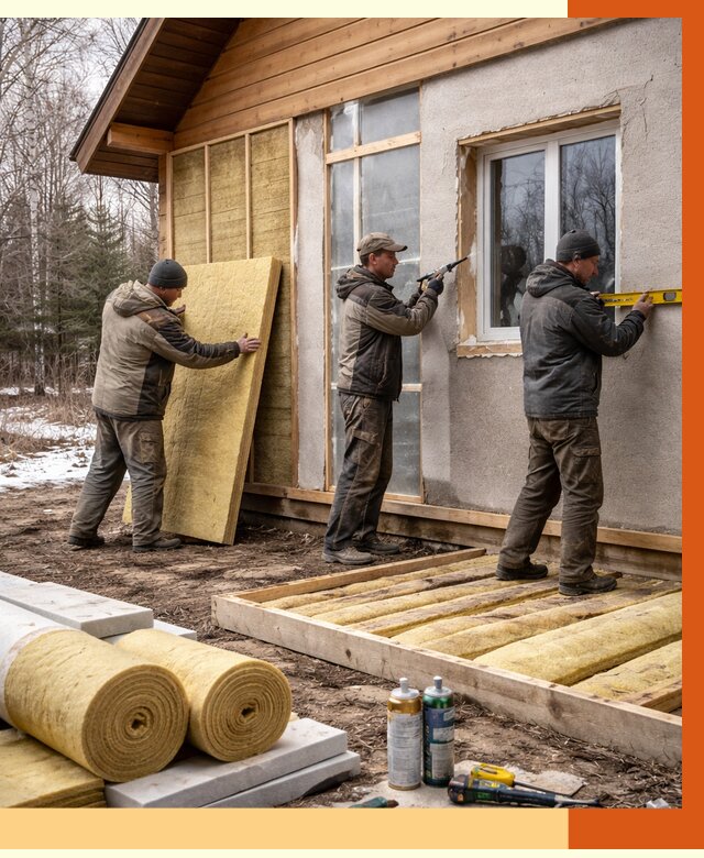 Утепление дачного дома в Сызрани от 4812 руб/м2 — недорого | ТепломастерСзр