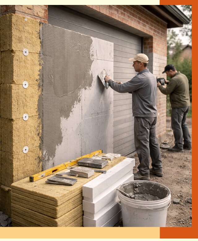 Утепление гаража снаружи в Сызрани от 4255 руб. за м2 — наружное утепление под ключ | ТепломастерСзр