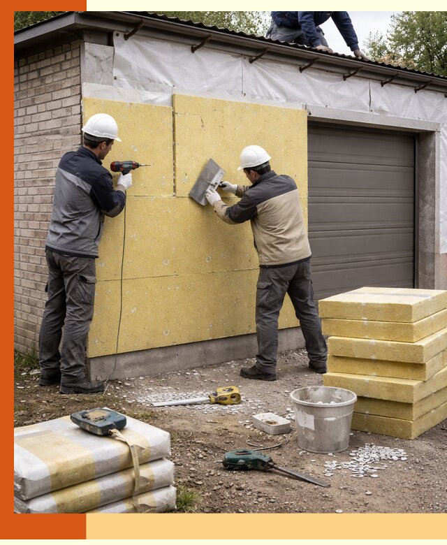 Утепление гаража снаружи в Сызрани качественно и надёжно