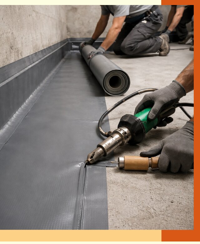 Монтаж гидроизоляционной мембраны в Сызрани от 1008 руб/м2 | ТепломастерСзр